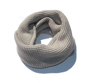 Écharpe tube en laine - grain de riz - Beige