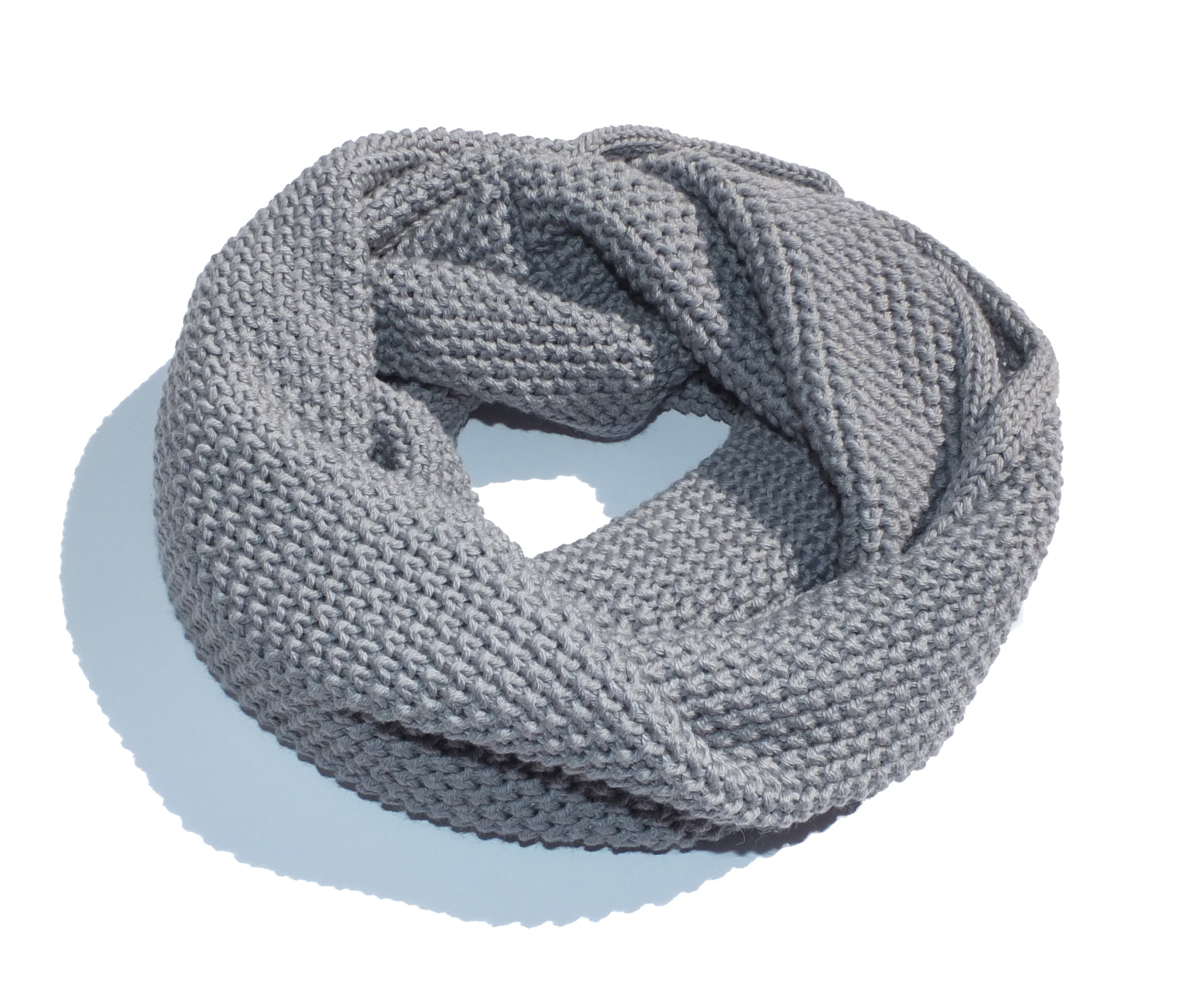 Écharpe tube en laine - grain de riz - Gris clair