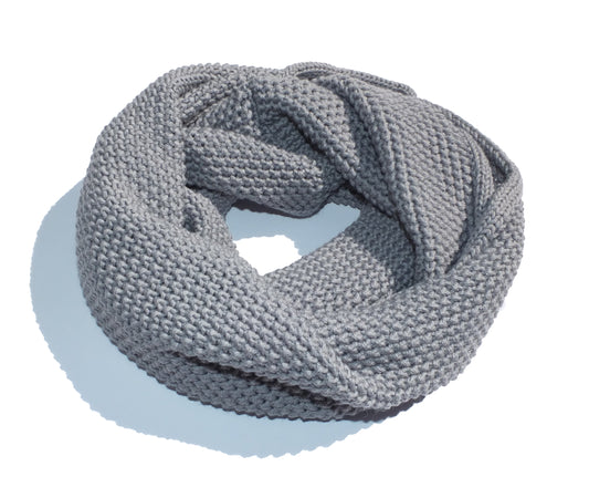 Scaldacollo in lana -grana di riso- Grigio Chiaro