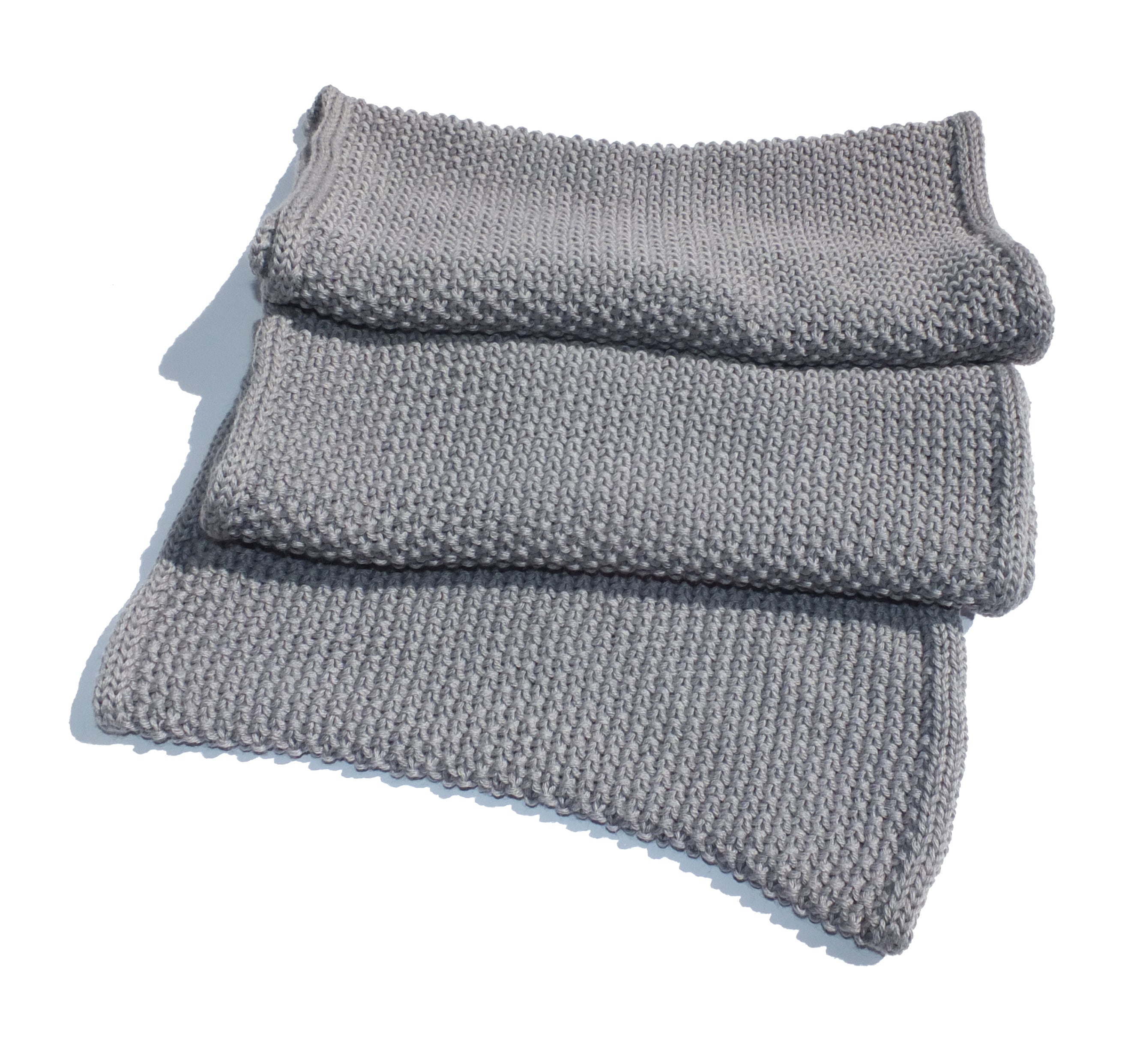 Écharpe tube en laine - grain de riz - Gris clair