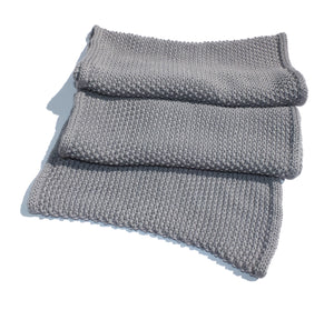 Écharpe tube en laine - grain de riz - Gris clair