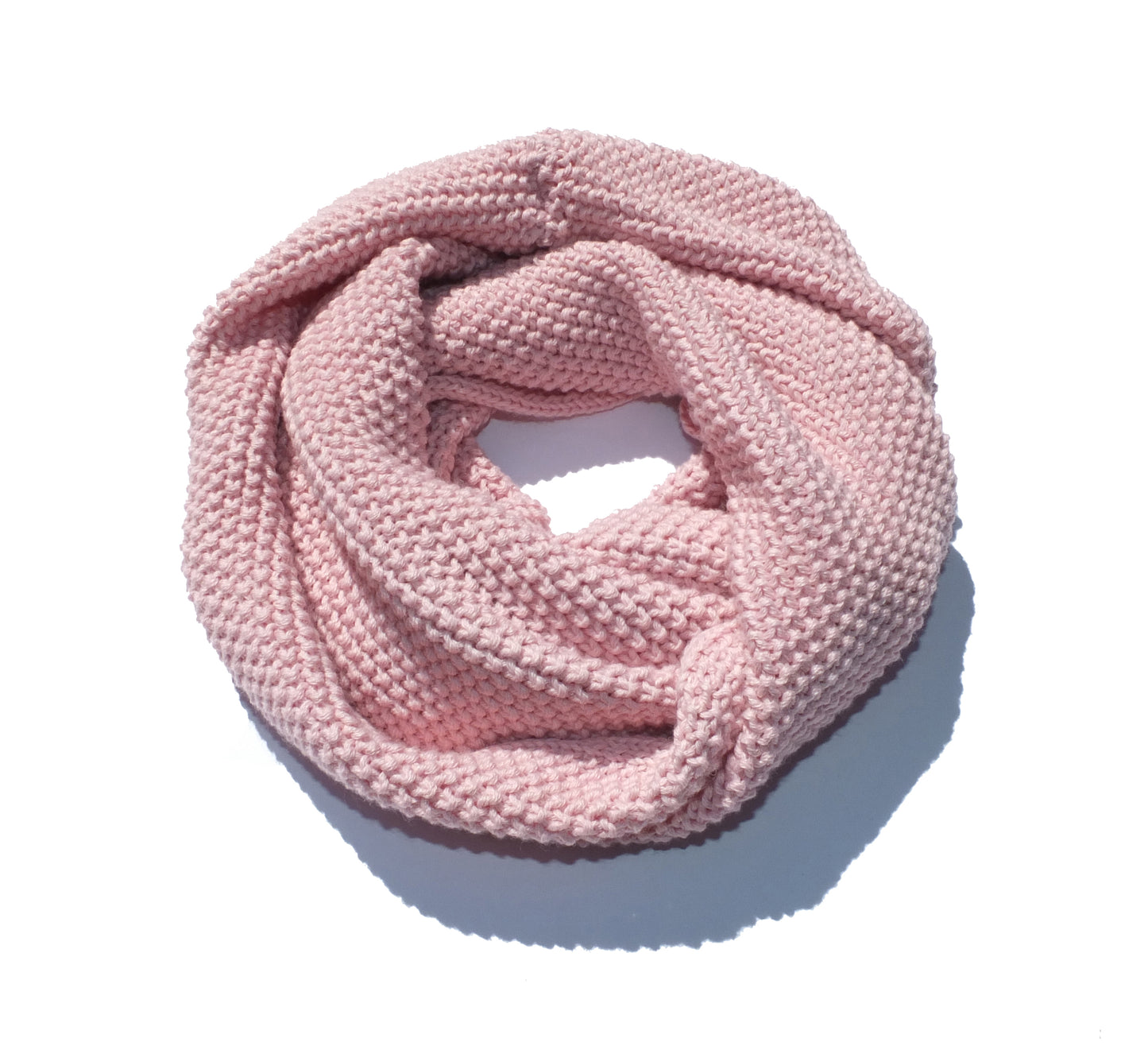 Écharpe tube en laine - grain de riz - Rose