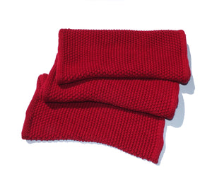 Écharpe tube en laine - grain de riz - Rouge