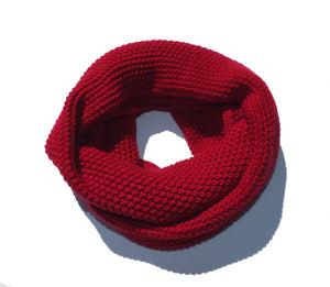 Écharpe tube en laine - grain de riz - Rouge