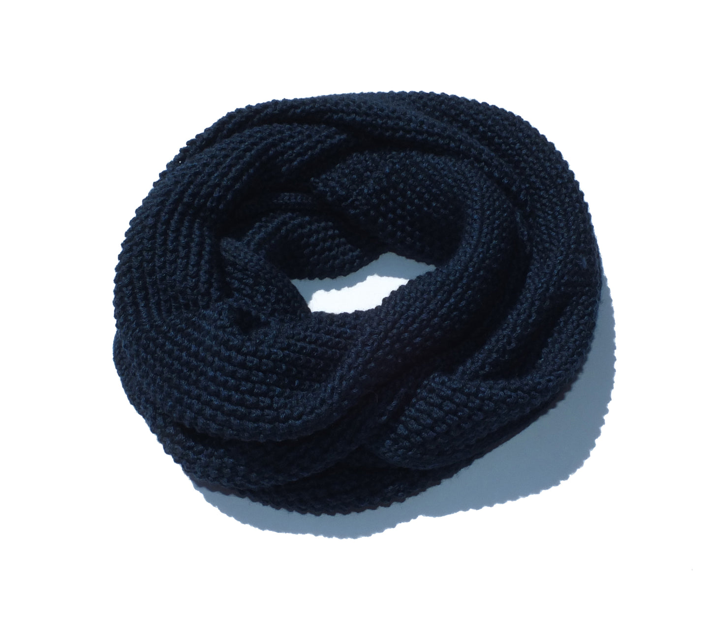 Écharpe tube en laine - grain de riz - Bleu moyen