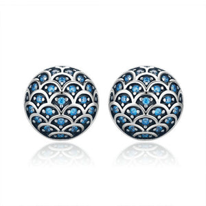 Orecchini in Argento 925 con brillantini azzurri
