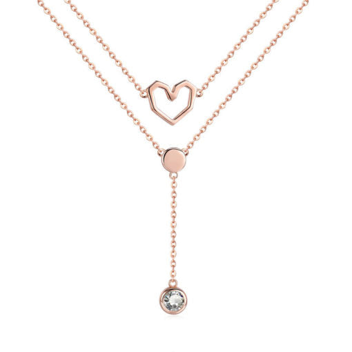 Collana Cuore e Brillantino in Argento 925