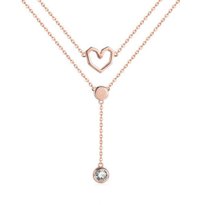 Collana Cuore e Brillantino in Argento 925