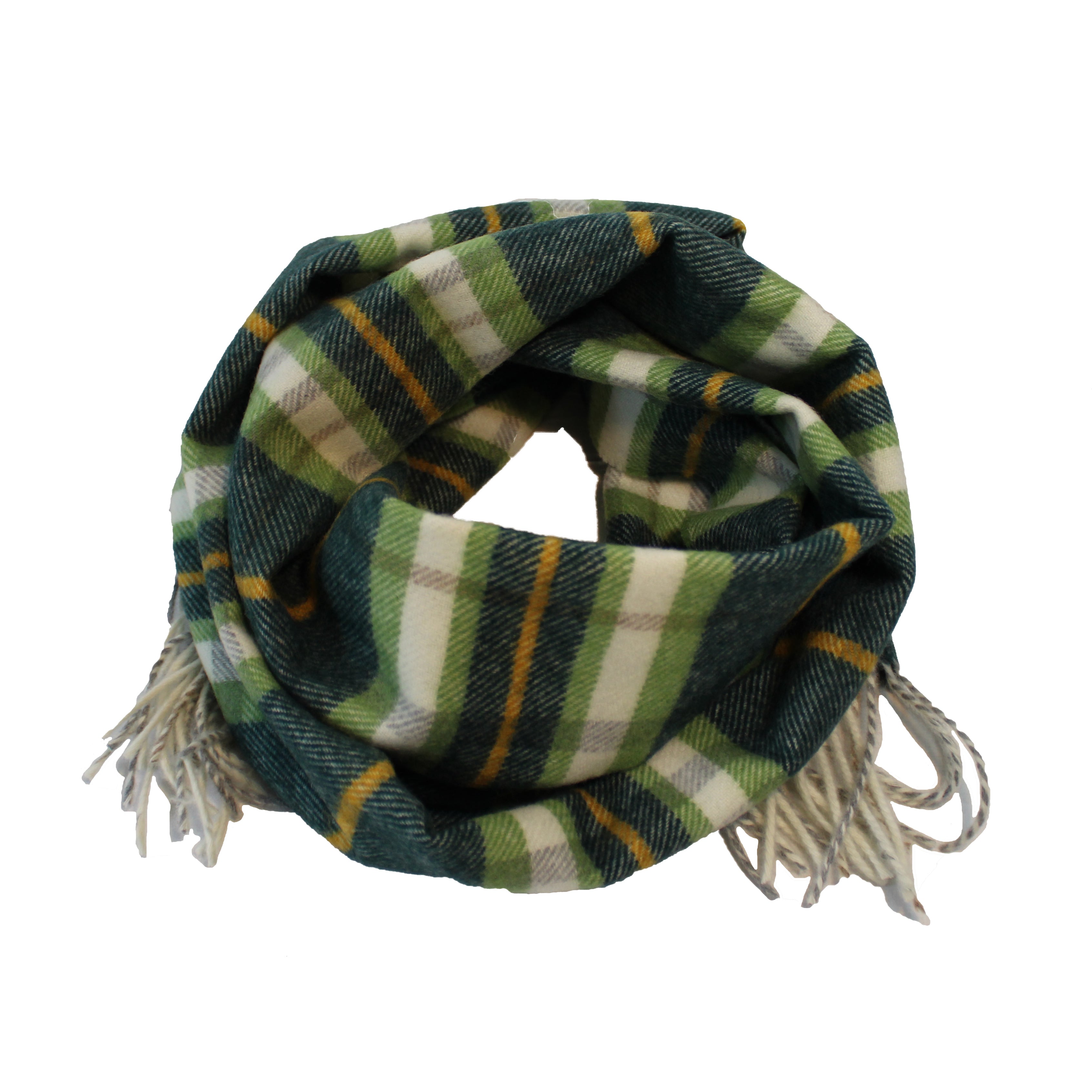 Echarpe Tartan - 100% Laine Mérinos - Vert