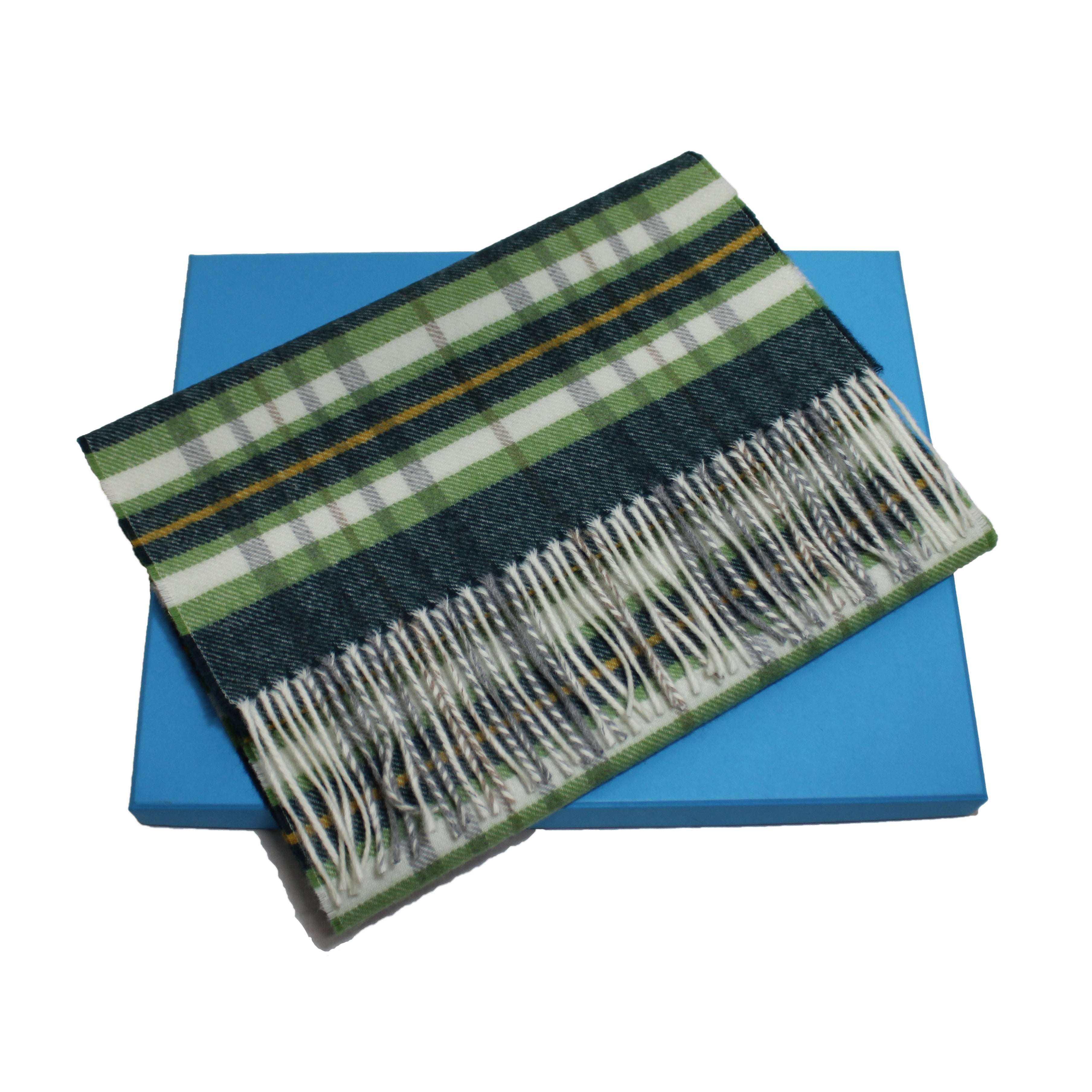 Echarpe Tartan - 100% Laine Mérinos - Vert