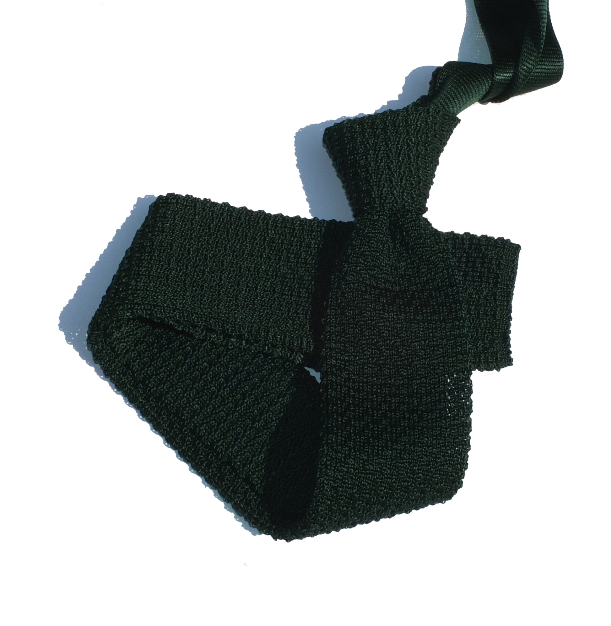 cravatta in maglia di seta verde scuro