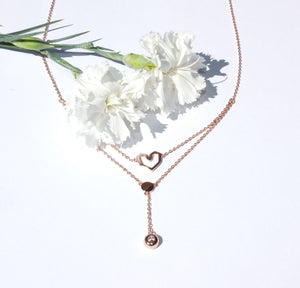 Collana Cuore e Brillantino in Argento 925