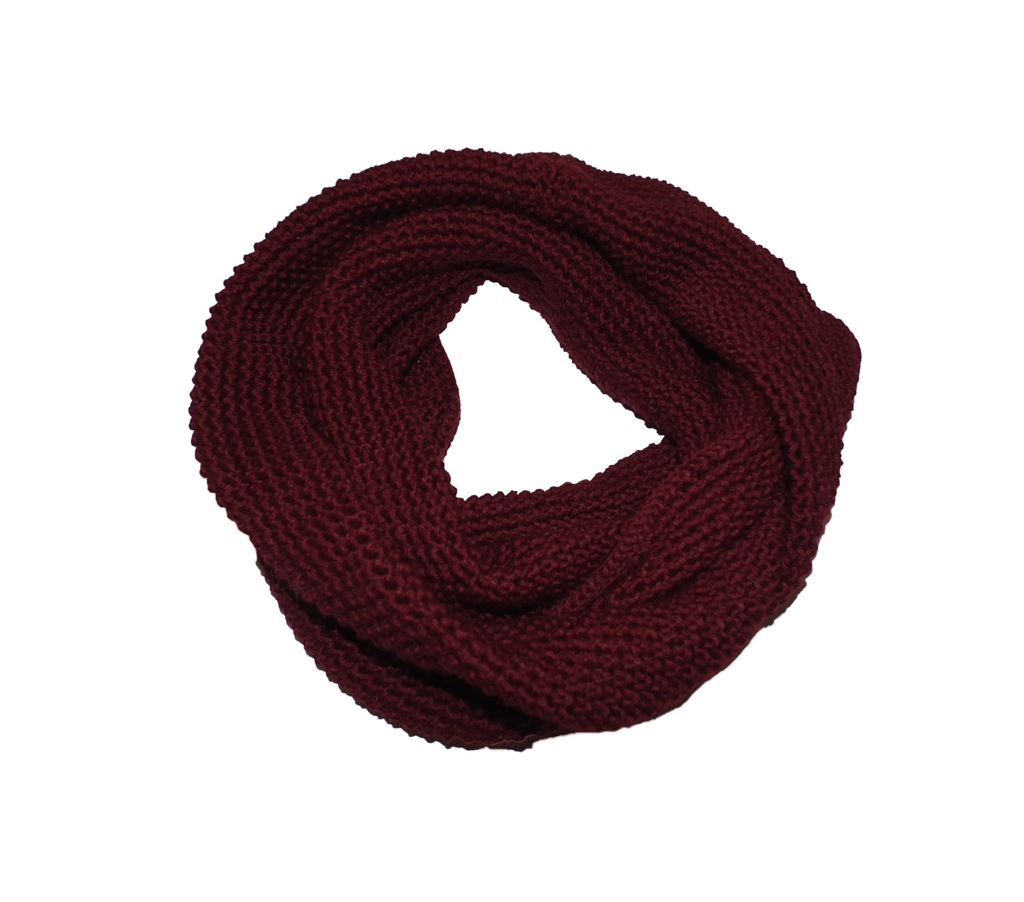 Écharpe tube en laine - grain de riz - Bordeaux