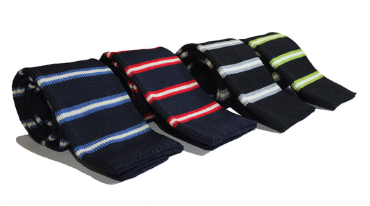 Cravatte a maglia in cotone a righe