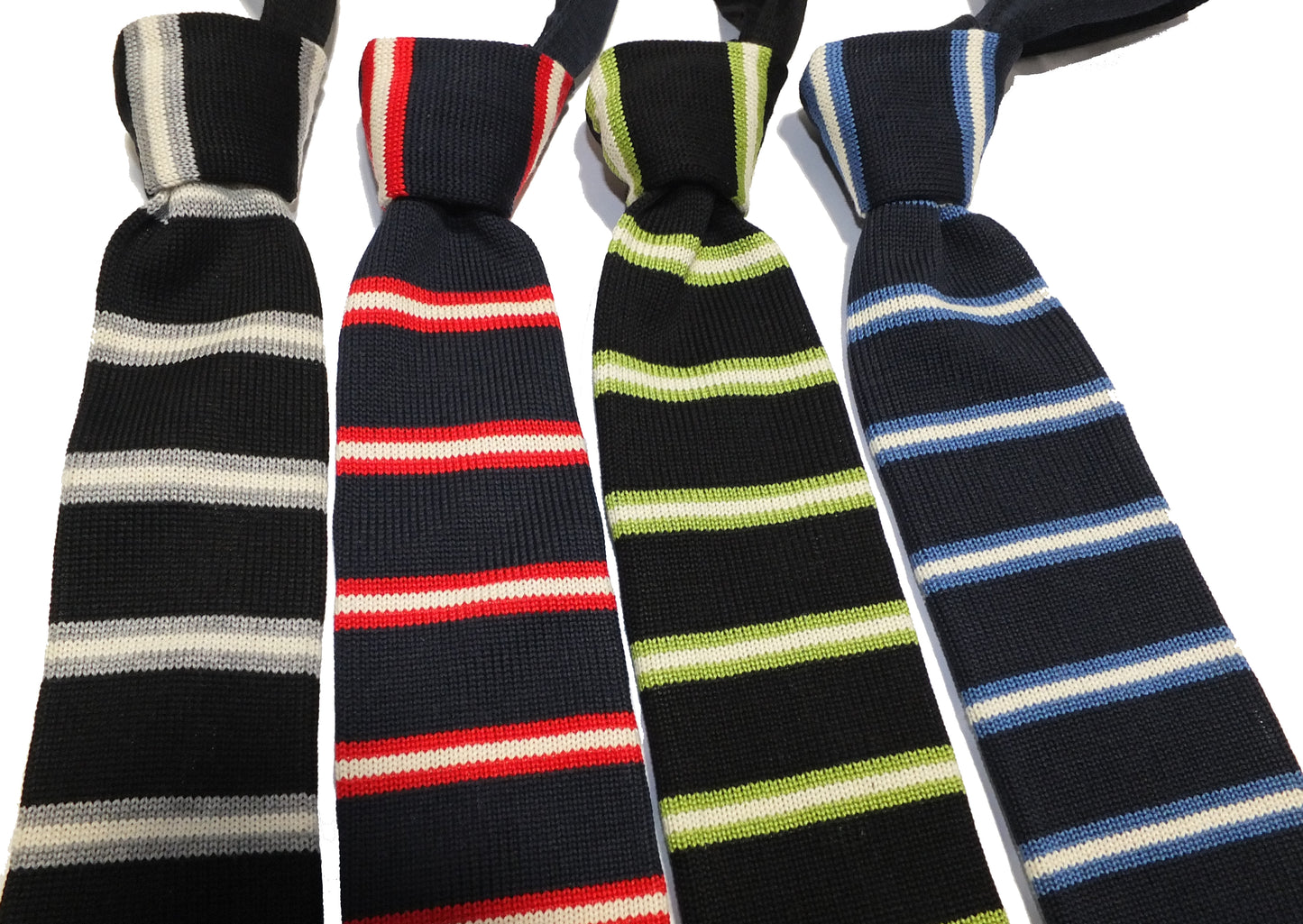 Cravatte a maglia in cotone a righe