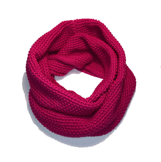 Scaldacollo in lana -grana di riso- Fucsia