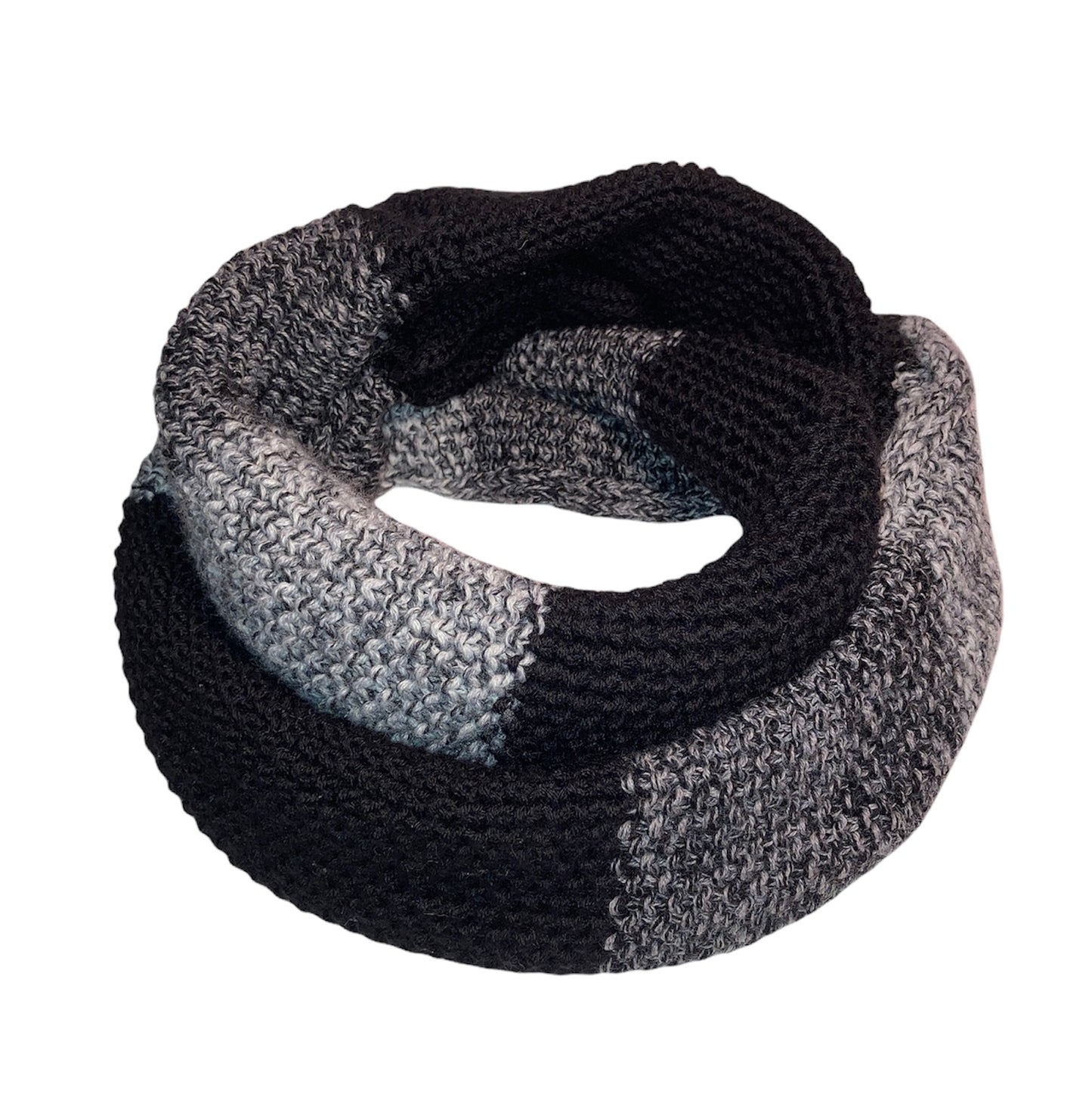 Écharpe tube rayé en grain de riz - Black Melange