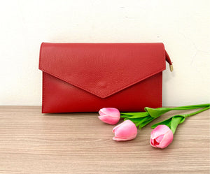 pochette tracolla vera pelle rossa