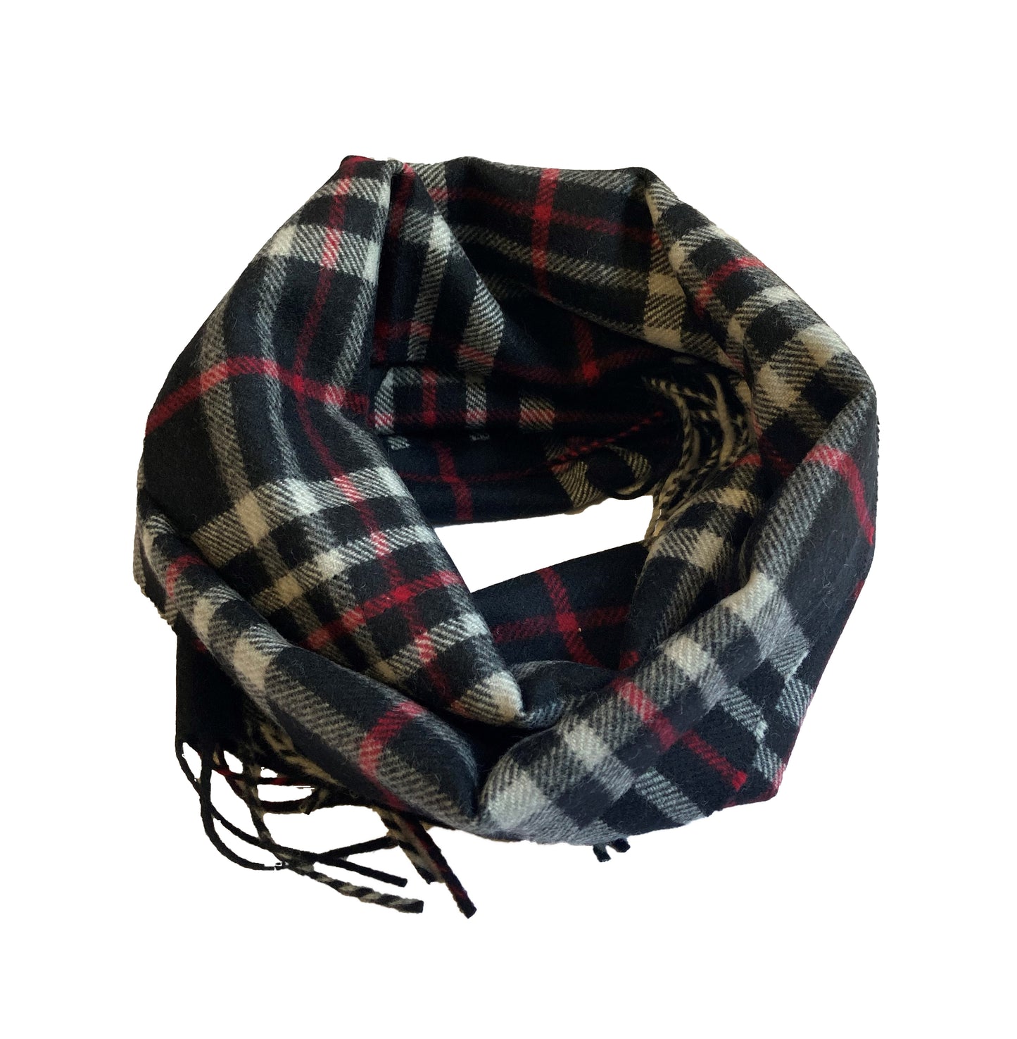 Écharpe Tartan - 100% Laine Mérinos - Noir