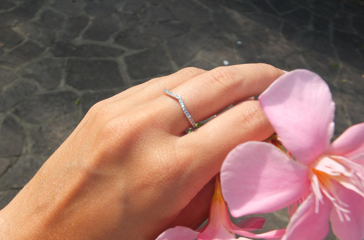 Anello decorazione con brillantini in Argento 925